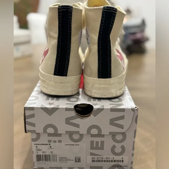 Comme des Garçons PLAY x Converse Chuck 70 High Top Sneakers - Picture 6 of 9